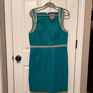 Lilly Pulitzer Women’s Elegant Teal Sleeveless Dress